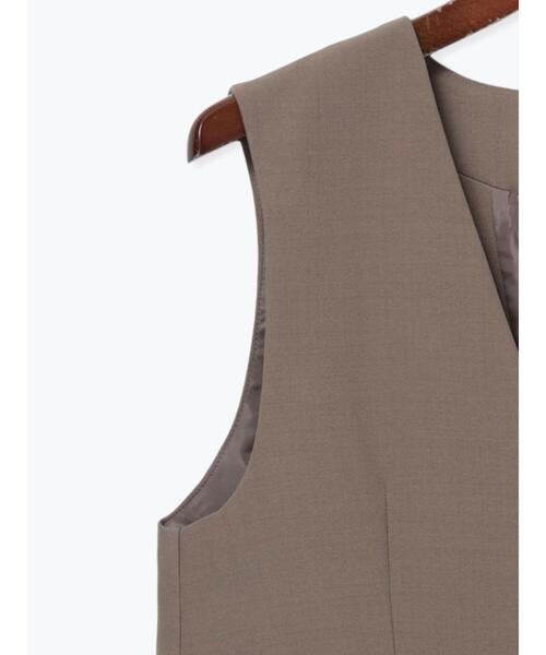 Te chichi(テチチ)の「ノーカラーダブルブレストジレ(ベスト・レディース・ブラウン/グレー・F)」の18枚目の写真