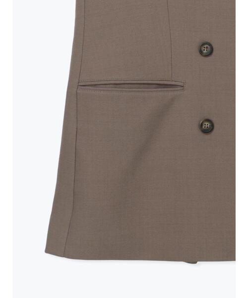 Te chichi(テチチ)の「ノーカラーダブルブレストジレ(ベスト・レディース・ブラウン/グレー・F)」の19枚目の写真