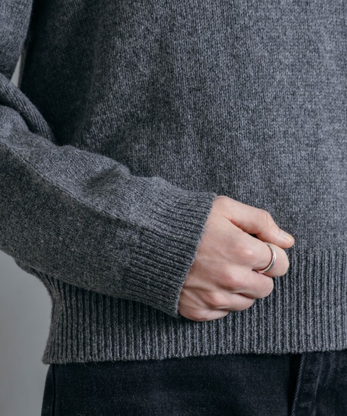 セール】【LURAKU】 Wool Layered Knit Polo / ウールレイヤード セール】【LURAKU】 Wool Layered Knit Polo / ウールレイヤード