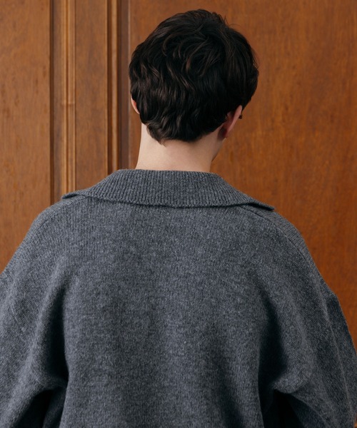 LURAKU（ルラク）の「【LURAKU】 Wool Layered Knit Polo / ウールレイヤードニットポロ（ニット/セーター・メンズ・ブラック/グレー・M/L）」の21枚目の写真