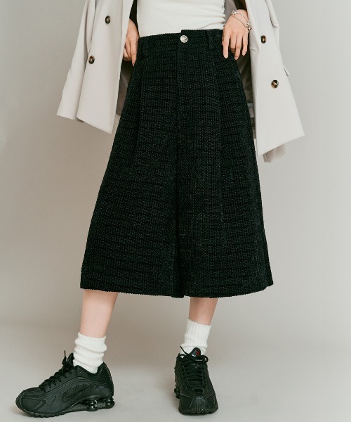 W:Huku（フーク）の「ウールミックス ツイード バミューダ パンツ / Wool-Blend Tweed Bermuda Shorts（その他パンツ・レディース・ライトグレー/ブラウン/ブラック・FREE）」の13枚目の写真