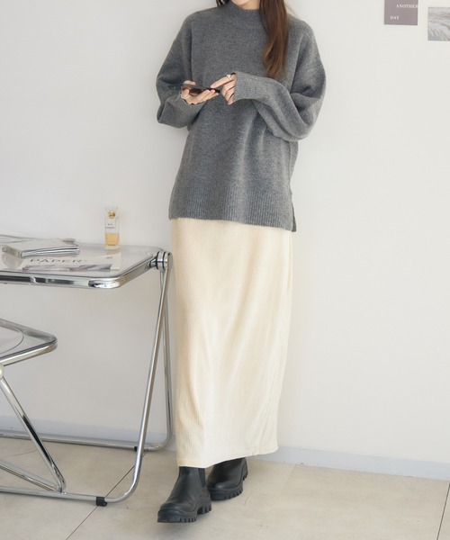 RU.TI.LE(ルチル)の「【RU.TI.LE】メランジハイネックニット(ニット/セーター・レディース・チャコールグレー/ブルー・MEDIUM)」の4枚目の写真
