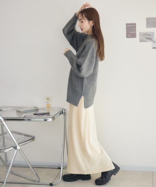 RU.TI.LE(ルチル)の「【RU.TI.LE】メランジハイネックニット(ニット/セーター・レディース・チャコールグレー/ブルー・MEDIUM)」の6枚目の写真