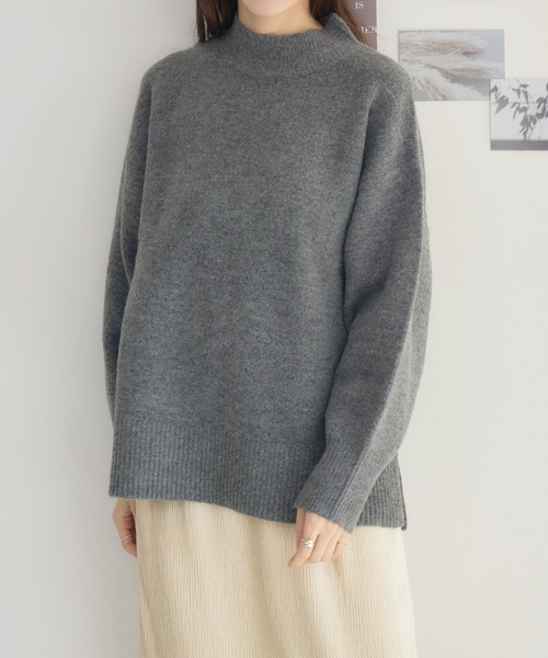 RU.TI.LE(ルチル)の「【RU.TI.LE】メランジハイネックニット(ニット/セーター・レディース・チャコールグレー/ブルー・MEDIUM)」の8枚目の写真