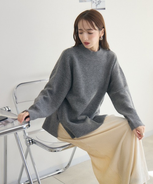 RU.TI.LE(ルチル)の「【RU.TI.LE】メランジハイネックニット(ニット/セーター・レディース・チャコールグレー/ブルー・MEDIUM)」の10枚目の写真