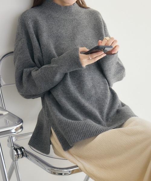 RU.TI.LE(ルチル)の「【RU.TI.LE】メランジハイネックニット(ニット/セーター・レディース・チャコールグレー/ブルー・MEDIUM)」の11枚目の写真