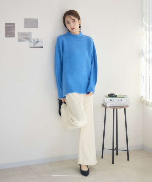 RU.TI.LE(ルチル)の「【RU.TI.LE】メランジハイネックニット(ニット/セーター・レディース・チャコールグレー/ブルー・MEDIUM)」の12枚目の写真