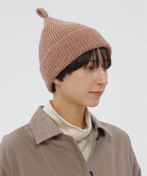 MHL.（エムエイチエル）の「MHL SIMPLE RIBBED HAT（ニットキャップ/ビーニー・レディース・ピンク/グレー/カーキ・FREE）」の4枚目の写真