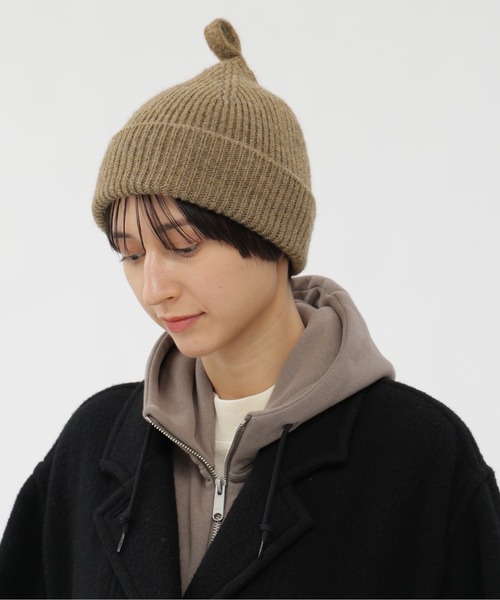 MHL.（エムエイチエル）の「MHL SIMPLE RIBBED HAT（ニットキャップ/ビーニー・レディース・ピンク/グレー/カーキ・FREE）」の7枚目の写真