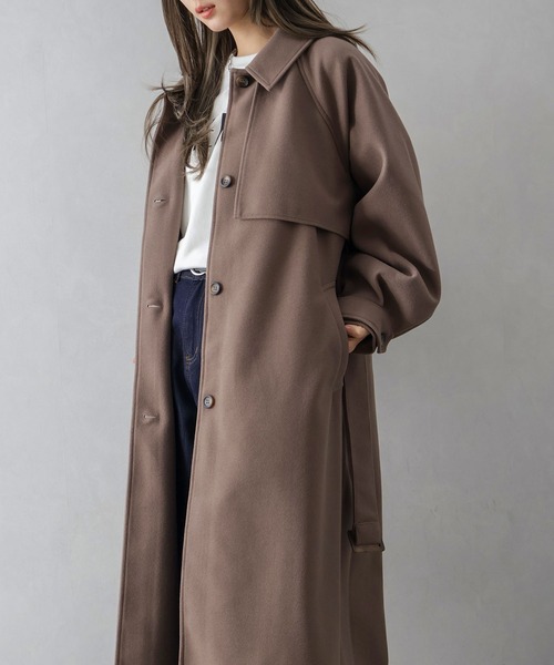 SpRay（スプレイ）の「アレンジカラーロングコート（トレンチコート・レディース・ブラック/アイボリー/ブラウン・FREE）」の5枚目の写真