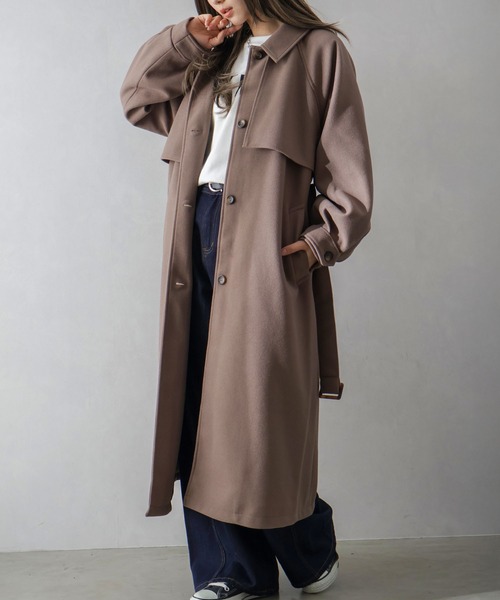 SpRay（スプレイ）の「アレンジカラーロングコート（トレンチコート・レディース・ブラック/アイボリー/ブラウン・FREE）」の6枚目の写真