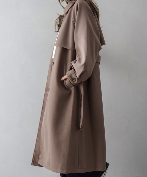 SpRay（スプレイ）の「アレンジカラーロングコート（トレンチコート・レディース・ブラック/アイボリー/ブラウン・FREE）」の7枚目の写真