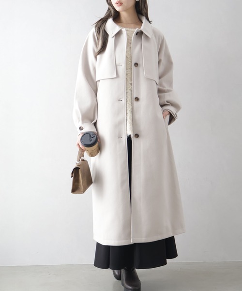 SpRay（スプレイ）の「アレンジカラーロングコート（トレンチコート・レディース・ブラック/アイボリー/ブラウン・FREE）」の9枚目の写真