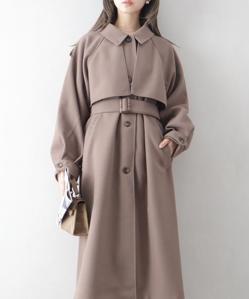 SpRay（スプレイ）の「アレンジカラーロングコート（トレンチコート・レディース・ブラック/アイボリー/ブラウン・FREE）」の13枚目の写真