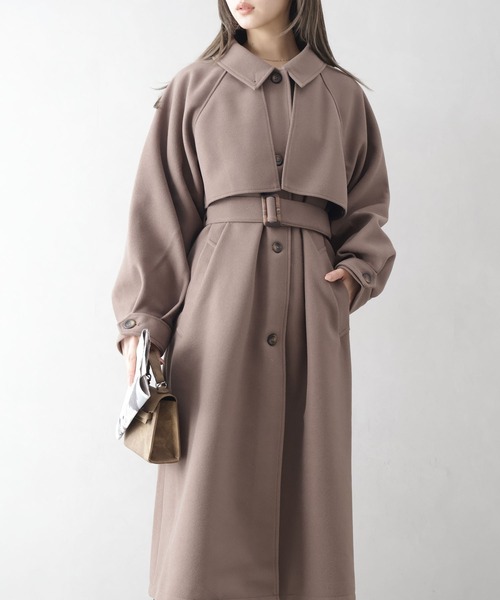 SpRay（スプレイ）の「アレンジカラーロングコート（トレンチコート・レディース・ブラック/アイボリー/ブラウン・FREE）」の14枚目の写真