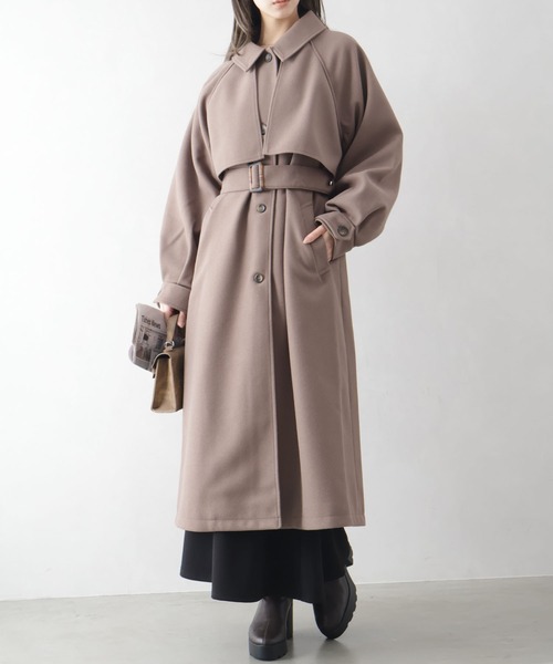 SpRay（スプレイ）の「アレンジカラーロングコート（トレンチコート・レディース・ブラック/アイボリー/ブラウン・FREE）」の16枚目の写真