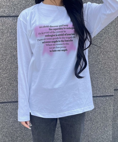 etta(エタ)の「リボンデザインロンT/長袖Tシャツ(Tシャツ/カットソー・レディース・ホワイト・MEDIUM)」の1枚目の写真