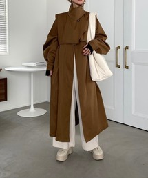 CFT.（シフト）の「スタンドカラーパーツプリーツロングコート（ステンカラーコート）」