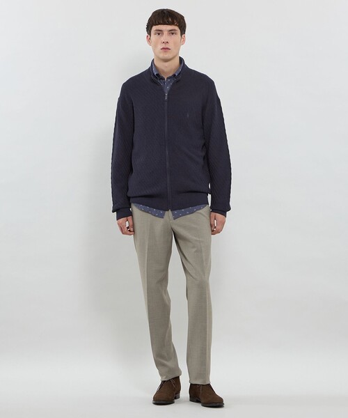 MACKINTOSH LONDON(マッキントッシュ ロンドン)の「【WEB・一部店舗限定】ハイゲージケーブルフルジップアップニット(ニット/セーター・メンズ・グレー系その他/ブルー系その他2/ネイビー/イエロー系その他2・M/L/XL)」の16枚目の写真