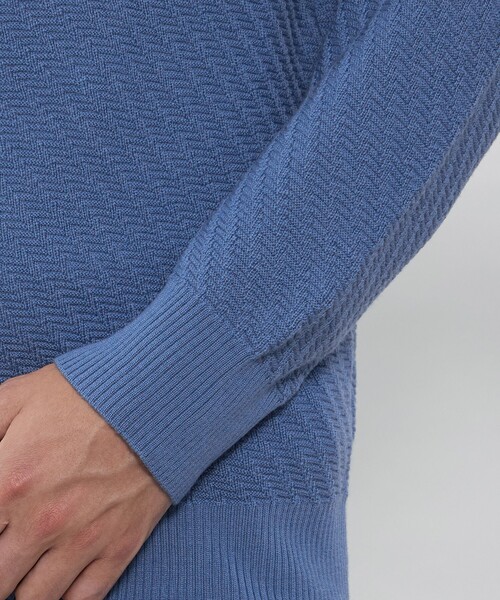 MACKINTOSH LONDON(マッキントッシュ ロンドン)の「【WEB・一部店舗限定】ハイゲージケーブルフルジップアップニット(ニット/セーター・メンズ・グレー系その他/ブルー系その他2/ネイビー/イエロー系その他2・M/L/XL)」の10枚目の写真