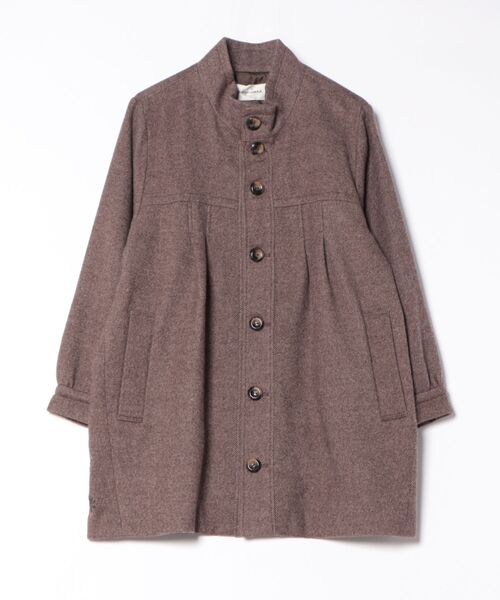 SUPER HAKKA(スーパーハッカ)の「ウールアクリルカルゼ スレッテッドフローラポイント刺繍スタンドカラーコート(その他アウター・レディース・ネイビー/ブラウン・FREE)」の5枚目の写真