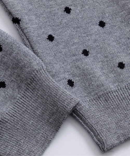 LA POMME petit(ラポミ・プチ)の「Sweet Dots Ribbon Cardigan(カーディガン/ボレロ・レディース・ブラック/グレー・FREE)」の5枚目の写真