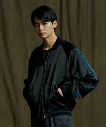 VISCOSE SATIN JACKET _ BLACK