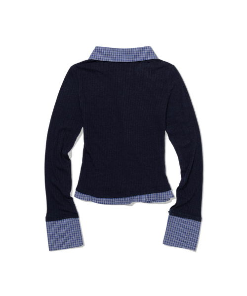 MOAA(モア)の「Dual Trim Shirt Cardigan (NAVY)(カーディガン/ボレロ・レディース・その他・SMALL/MEDIUM)」の3枚目の写真