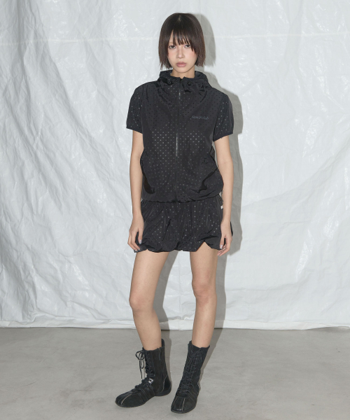 FANCY CLUB（ファンシークラブ）の「ドットバルーンミニスカート (ブラック)_F25QD895（スカート・レディース・ブラック・FREE）」の3枚目の写真