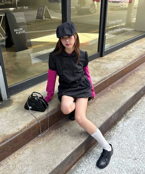 FANCY CLUB（ファンシークラブ）の「ドットバルーンミニスカート (ブラック)_F25QD895（スカート・レディース・ブラック・FREE）」の7枚目の写真