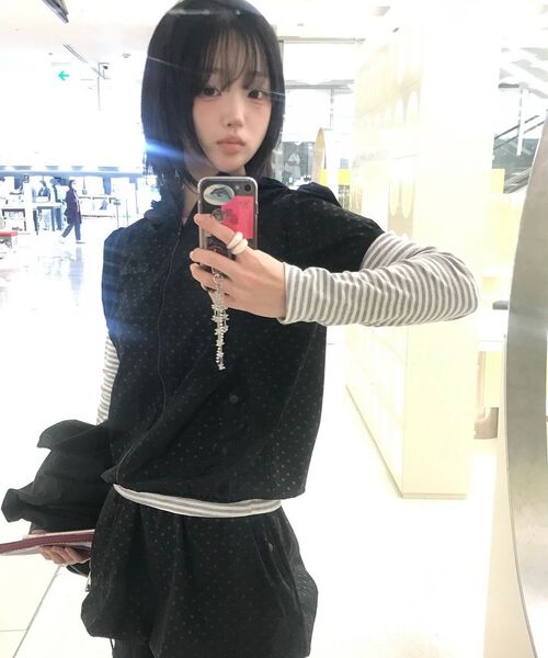 FANCY CLUB（ファンシークラブ）の「ドットバルーンミニスカート (ブラック)_F25QD895（スカート・レディース・ブラック・FREE）」の8枚目の写真