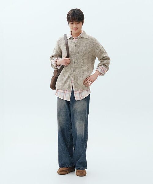 NODU（ノードユー）の「ソフトケーブルカラー ニットカーディガン [ベージュ]（カーディガン/ボレロ・メンズ・その他・MEDIUM/LARGE）」の8枚目の写真