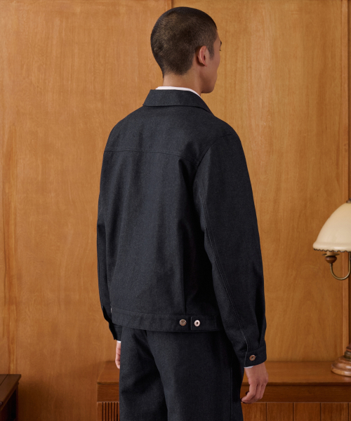 MUSINSA STANDARD（ムシンサスタンダード）の「デニムライクリラックスドミニマルジャケット[ディープインディゴ]（デニムジャケット・メンズ・その他・MEDIUM/LARGE/X-LARGE/XX-LARGE）」の3枚目の写真