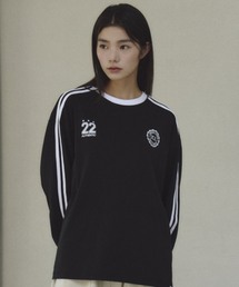 THE GREEN LAB（ザグリーンラボ）の「サッカーフットボール配色長袖Tシャツ[ブラック]（Tシャツ/カットソー）」
