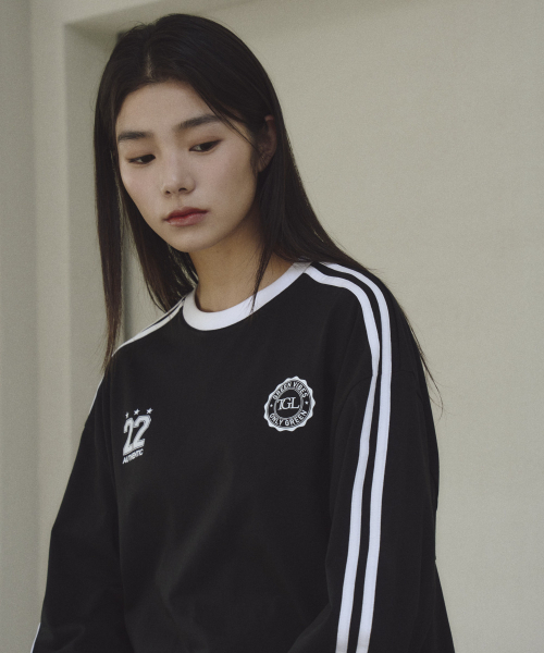 THE GREEN LAB（ザグリーンラボ）の「サッカーフットボール配色長袖Tシャツ[ブラック]（Tシャツ/カットソー・メンズ・その他・SMALL）」の2枚目の写真