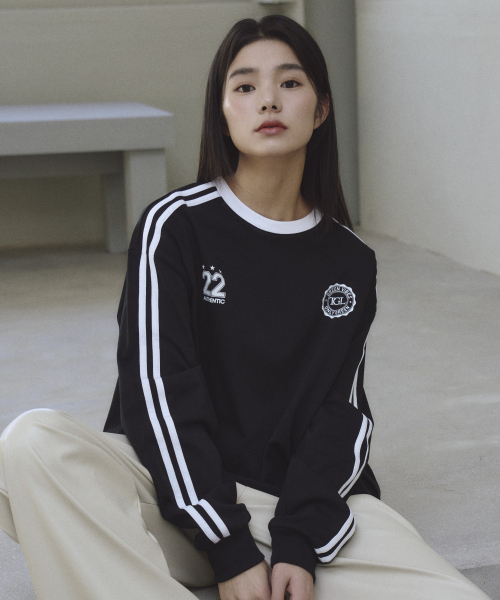 THE GREEN LAB（ザグリーンラボ）の「サッカーフットボール配色長袖Tシャツ[ブラック]（Tシャツ/カットソー・メンズ・その他・SMALL）」の3枚目の写真