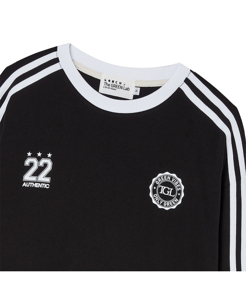 THE GREEN LAB（ザグリーンラボ）の「サッカーフットボール配色長袖Tシャツ[ブラック]（Tシャツ/カットソー・メンズ・その他・SMALL）」の17枚目の写真