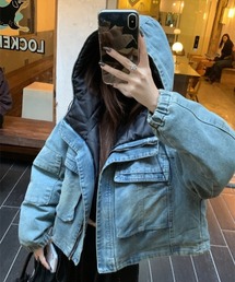 ジージャン Gジャン フード付き」に該当するデニムジャケット