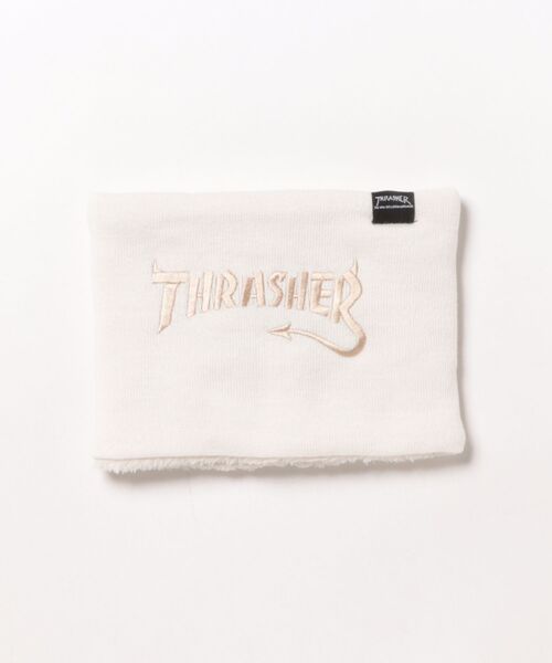 THRASHER(スラッシャー)の「KNIT/BOA REVERSIBLE KIDS NECK WARMER/THRASHER スラッシャー ニット×ボア リバーシブル キッズ ネックウォーマー(ネックウォーマー/スヌード・キッズ・ブラック/アイボリー・FREE)」の1枚目の写真