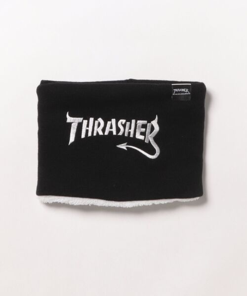 THRASHER(スラッシャー)の「KNIT/BOA REVERSIBLE KIDS NECK WARMER/THRASHER スラッシャー ニット×ボア リバーシブル キッズ ネックウォーマー(ネックウォーマー/スヌード・キッズ・ブラック/アイボリー・FREE)」の2枚目の写真