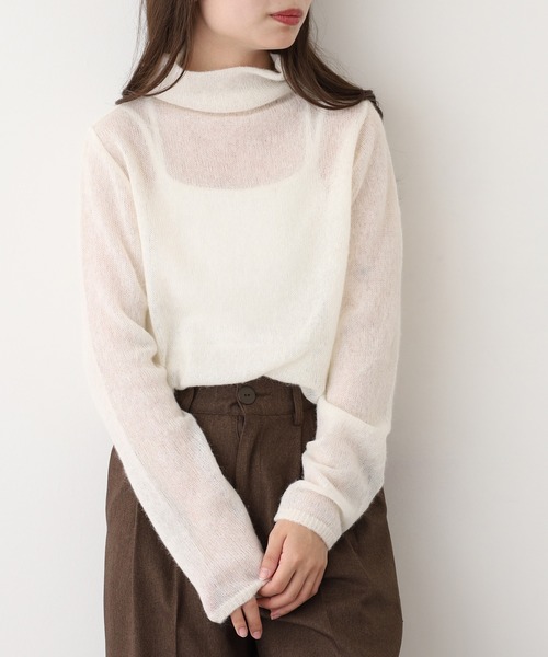 BRODIAEA(ブローディア)の「BRODIAEA ベビーアルパカボトルネックニット 日本製(ニット/セーター・レディース・キナリ・40)」の2枚目の写真