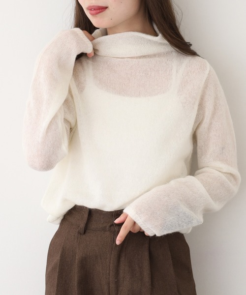 BRODIAEA(ブローディア)の「BRODIAEA ベビーアルパカボトルネックニット 日本製(ニット/セーター・レディース・キナリ・40)」の3枚目の写真