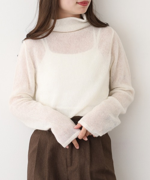 BRODIAEA(ブローディア)の「BRODIAEA ベビーアルパカボトルネックニット 日本製(ニット/セーター・レディース・キナリ・40)」の4枚目の写真