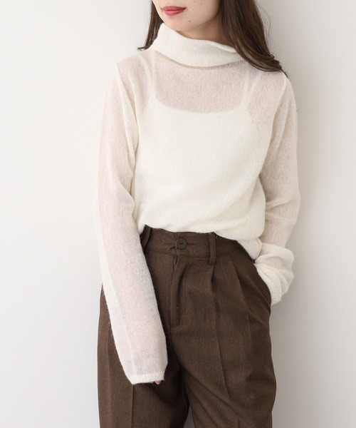 BRODIAEA(ブローディア)の「BRODIAEA ベビーアルパカボトルネックニット 日本製(ニット/セーター・レディース・キナリ・40)」の5枚目の写真