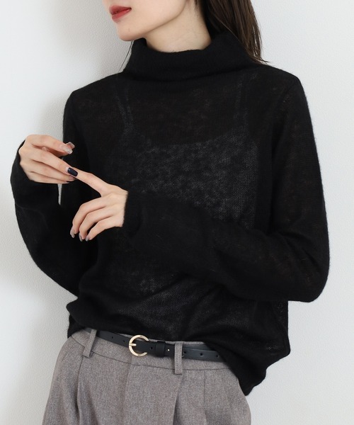 BRODIAEA(ブローディア)の「BRODIAEA ベビーアルパカボトルネックニット 日本製(ニット/セーター・レディース・キナリ・40)」の6枚目の写真