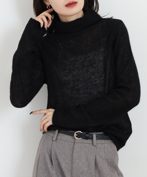 BRODIAEA(ブローディア)の「BRODIAEA ベビーアルパカボトルネックニット 日本製(ニット/セーター・レディース・キナリ・40)」の7枚目の写真