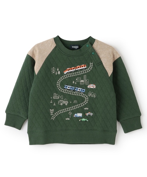 kladskap（クレードスコープ）の「電車キルトトレーナー（スウェット・キッズ・トップグレー/ダークグリーン・110cm/100cm/90cm/130cm/120cm/80ｃｍ）」の13枚目の写真