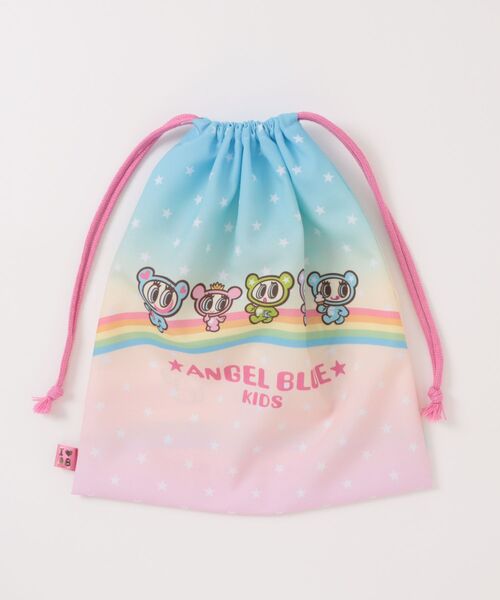 ANGEL BLUE（エンジェルブルー）の「エンジェルブルー　巾着L（ポーチ・キッズ・サックスブルー・ONE SIZE）」の2枚目の写真