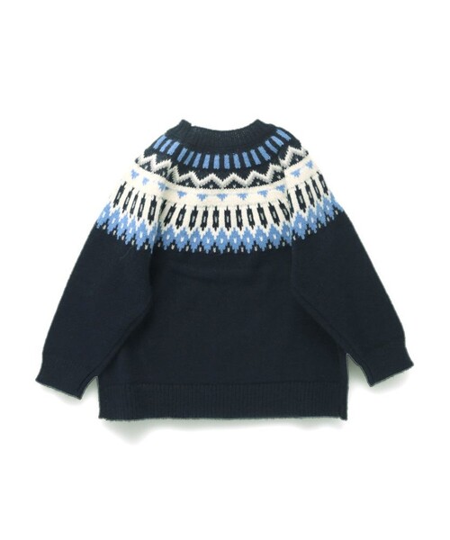 BRANSHES（ブランシェス）の「【マシンウォッシャブル】幾何学柄ニット（ニット/セーター・キッズ・アイボリー/ネイビー・L/M/XL/S）」の7枚目の写真