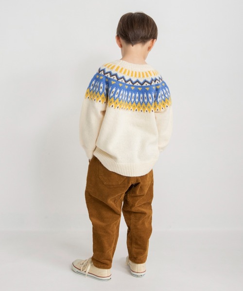 BRANSHES（ブランシェス）の「【マシンウォッシャブル】幾何学柄ニット（ニット/セーター・キッズ・アイボリー/ネイビー・L/M/XL/S）」の9枚目の写真